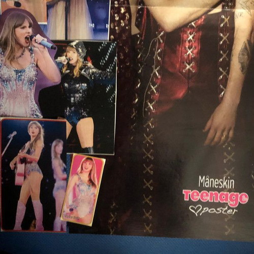 Taylor Swift clippings and double-sided Maneskin Taylor poster new