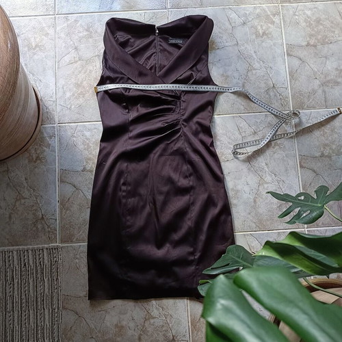 Ambiance formal dress, satin fabric, brown