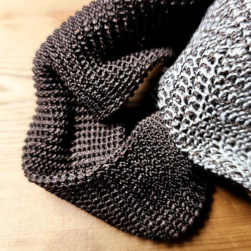 Invitation knitted tie new, vintage '90, linen, brown and beige