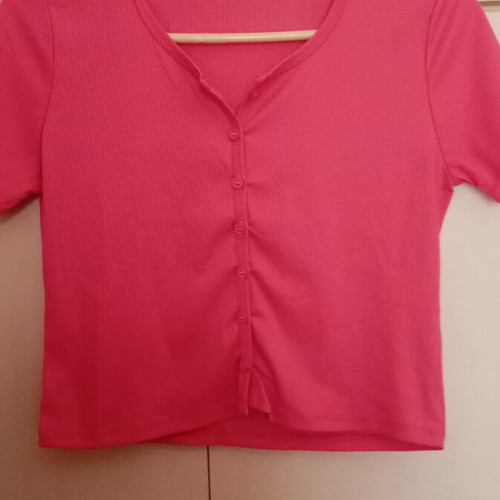 Elastic crop cardigan like new, pink, size M