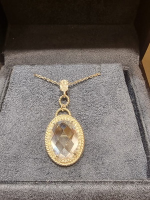 Silver 925 pendant with chain and zircon, new