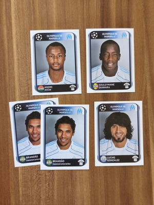 Marseille UEFA stickers 2010-2011, new, pack of 5