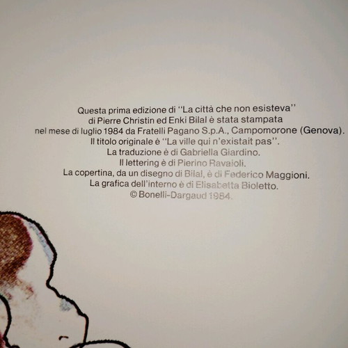 La Citta Che Non Esisteva comic used, Italian language