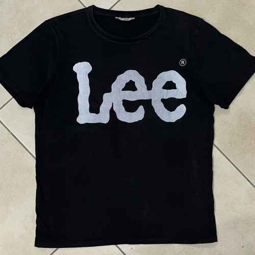 Lee T-shirt black with big logo print size S