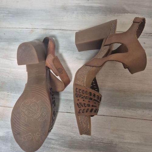 Yokono sandals size 40 used, brown with thick heel