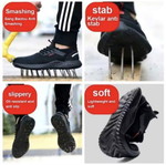 Safety Athletic Shoes with Steel Toe, Size 43-44, Black