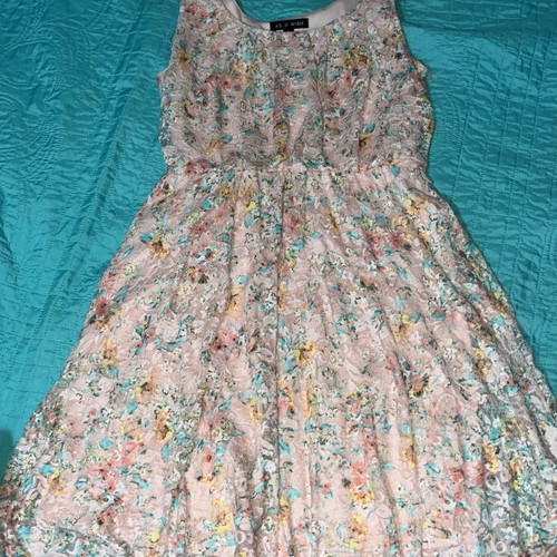 As U Wish floral lace dress, small, asymmetrical hem