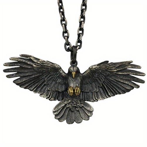 Flying Eagle pendant necklace new, antique silvery