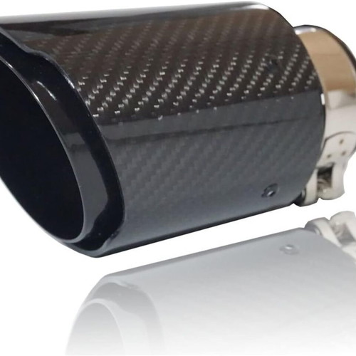 Exhaust Tips Carbon Stainless Steel Car Accessories 63mm In 89mm Out