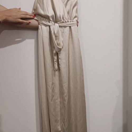 Satin gold evening dress like new