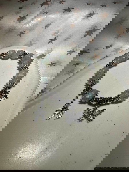 Χειροποίητο βραχιόλι με χάντρες "sugar beads butterfly" (δείτε στην περιγραφή για τα δωράκια)