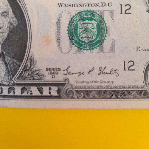 One dollar United States 1969 used, in good condition