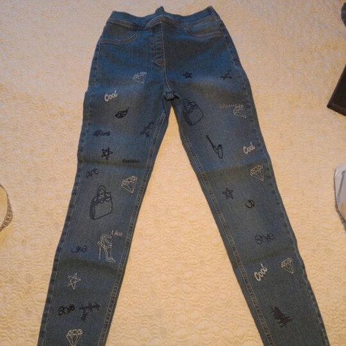 Calzedonia women's jeans medium with embroidered designs, like new