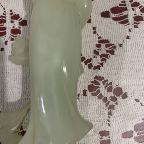 Chinese Jade Figurine used, 20cm, 300g, celadon green