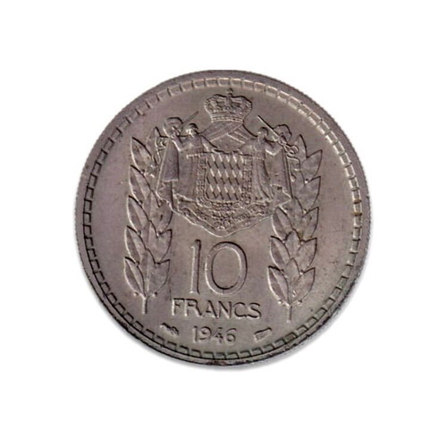Monaco 1946 10 Francs coin used