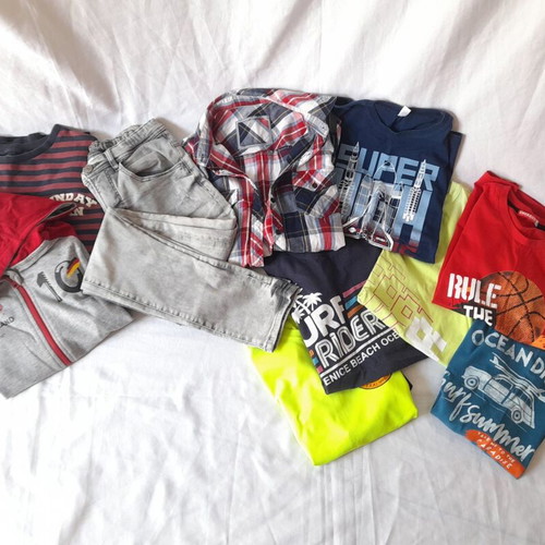 Energiers boys' clothes used, age 13-14, blue and multicolor