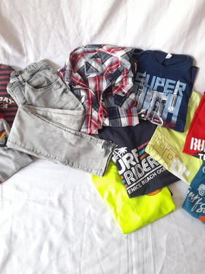 Energiers boys' clothes used, age 13-14, blue and multicolor