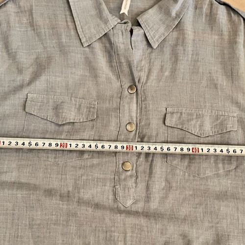Marks & Spencer women's linen shirt tunic used, grey-blue