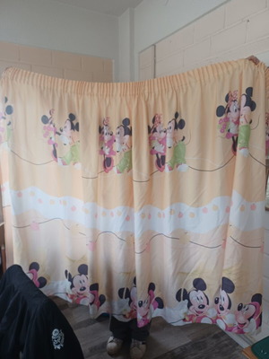 Mickey and Minnie children's curtain used