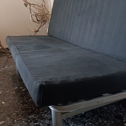 Sofa bed navy color like new, converts to super double bed 2:00x90