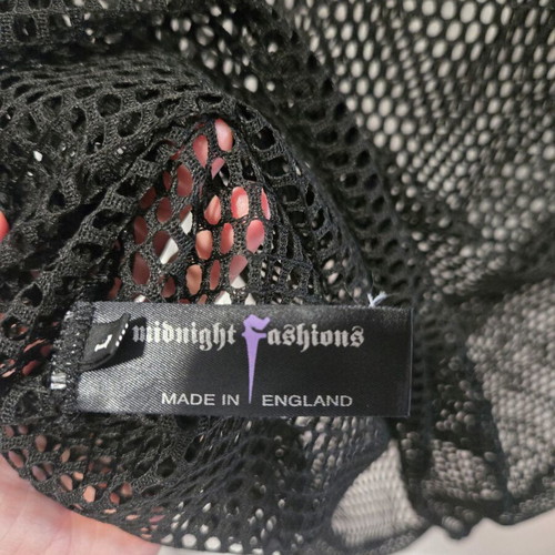 Midnight Fashions black mesh blouse, size L