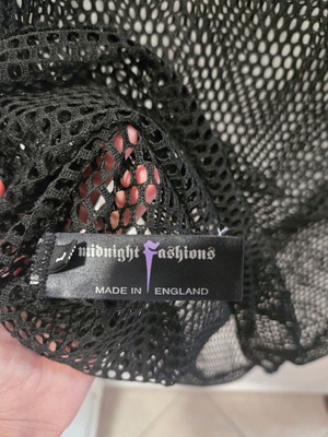 Midnight Fashions black mesh blouse, size L