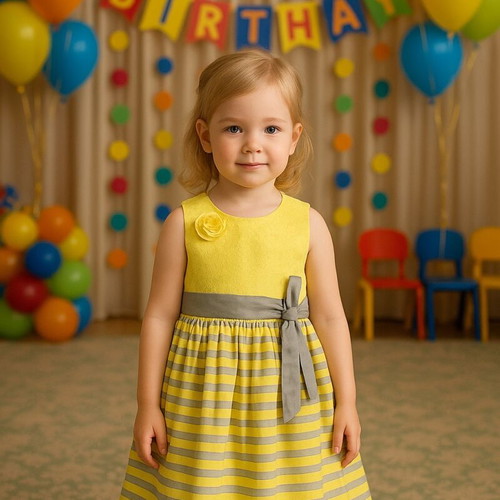 M&B Kid's Fashion yellow dress like new, size 104 cm for 4 years old