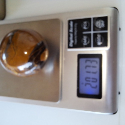 Tiger's Eye new, diameter 50.3 mm, weight 201.73 g