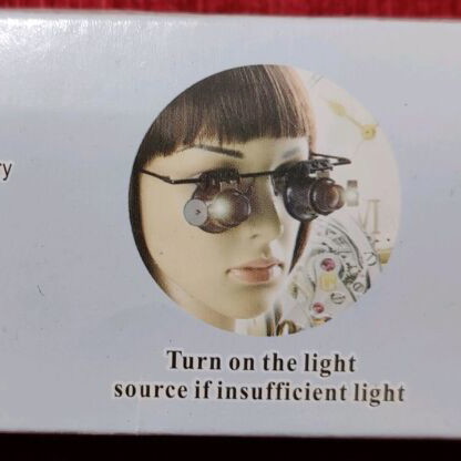 Glasses with magnifier HADEX P336 new, 20x with lighting