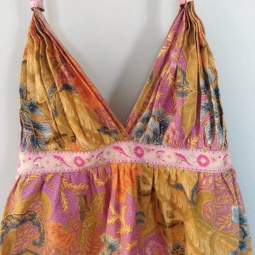 Summer mini dress like new, multicolor, 100% cotton