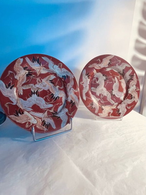 Imari 2 porcelain plates antiques Meiji era 1868-1912 like new