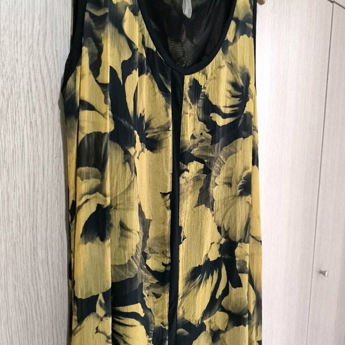 Summer dress airy like new, black and yellow, size L