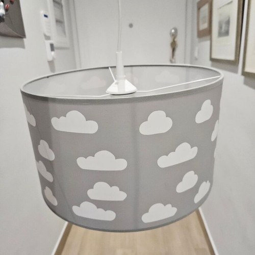 Children's ceiling light gray with white clouds like new
