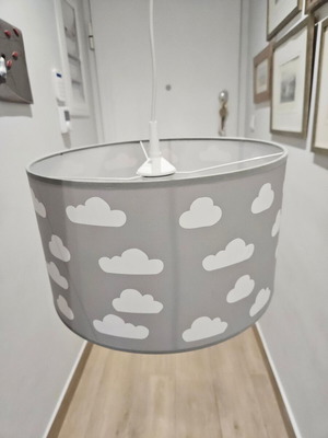 Children's ceiling light gray with white clouds like new