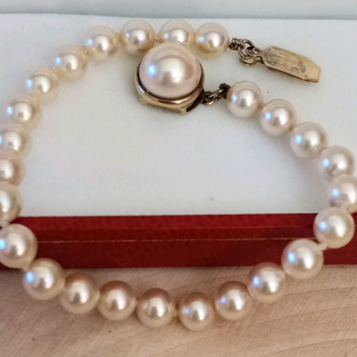 Majorica pearl bracelet 925 silver clasp used