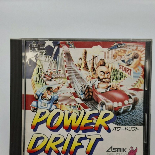 Power Drift PC Engine HuCard used with manual