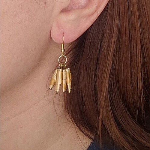 Yellow Gold Cluster Earrings handmade made to order