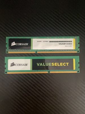 Corsair ValueSelect 4GB (2x2GB) DDR3 1333MHz RAM used