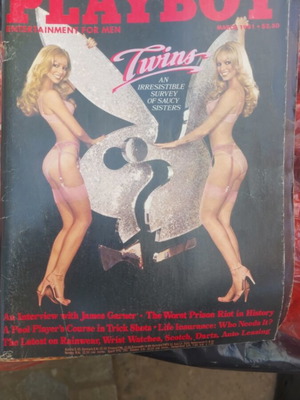 Vintage Playboy Magazine Μάρτιος 1981 μεταχειρισμένο, Twins Centerfold Kymberly Herrin