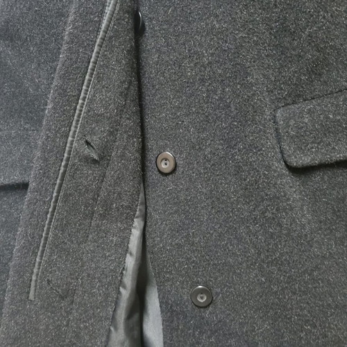 Wool coat new with synthetic fur, gray, size XL