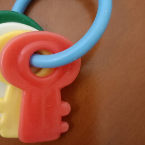 Fisher-Price Vintage Baby Keys used, colorful rattle toy