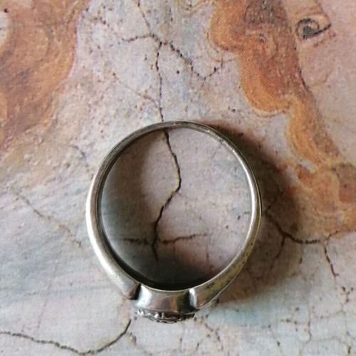 Men's Silver 950 Vintage Style Ring with Zircon New No 62 (US 10.5)