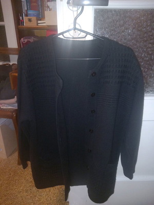 Knitted women's cardigan used, black, medium-large Noho