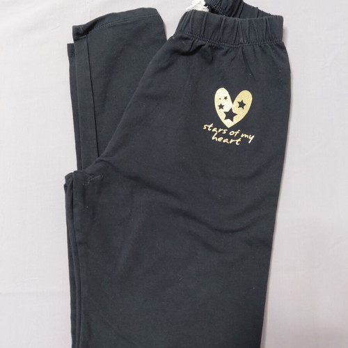 Kids' leggings LC Waikiki black with gold heart print like new, size 152 cm