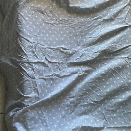 Polka Dot Bed Sheet Used, Gray and White, 2m x 1.40m
