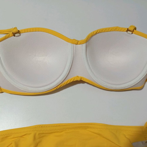 Yellow high-waisted bikini used, size S/M