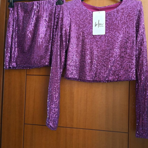 Set with shiny sequin design new pink
