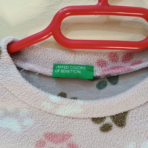 Benetton Long-Sleeve Fleece Shirt for Girls 8-9 Years Like New, Multicolor