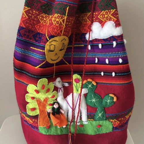 Backpack lama handmade new, red