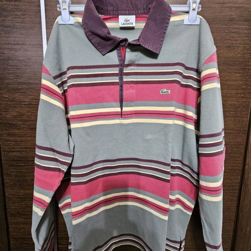Lacoste men's long-sleeve shirt like new, size L, multicolor